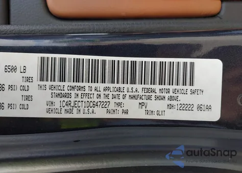 2013 Jeep Grand Cherokee Overland из США, поврежденный, VIN 1C4RJECT1DC647227